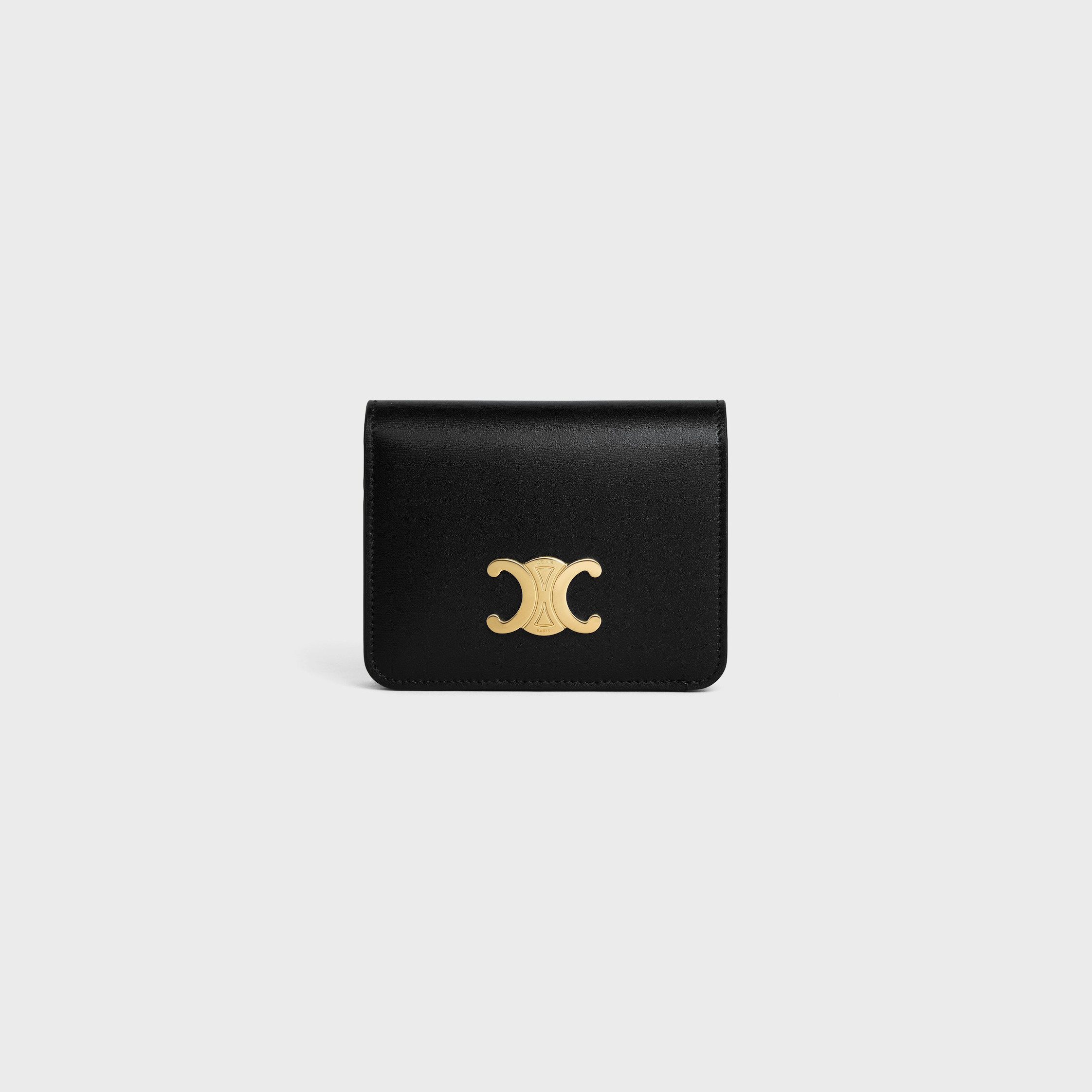 TRIOMPHE COMPACT WALLET in Shiny calfskin - 1