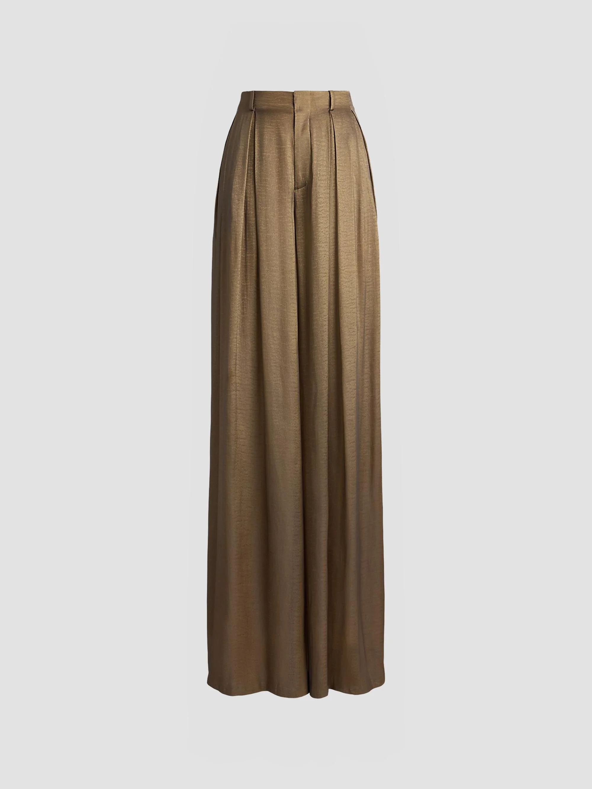 Women's Greer Lamé Pleated Pants - Antique Brass - 1