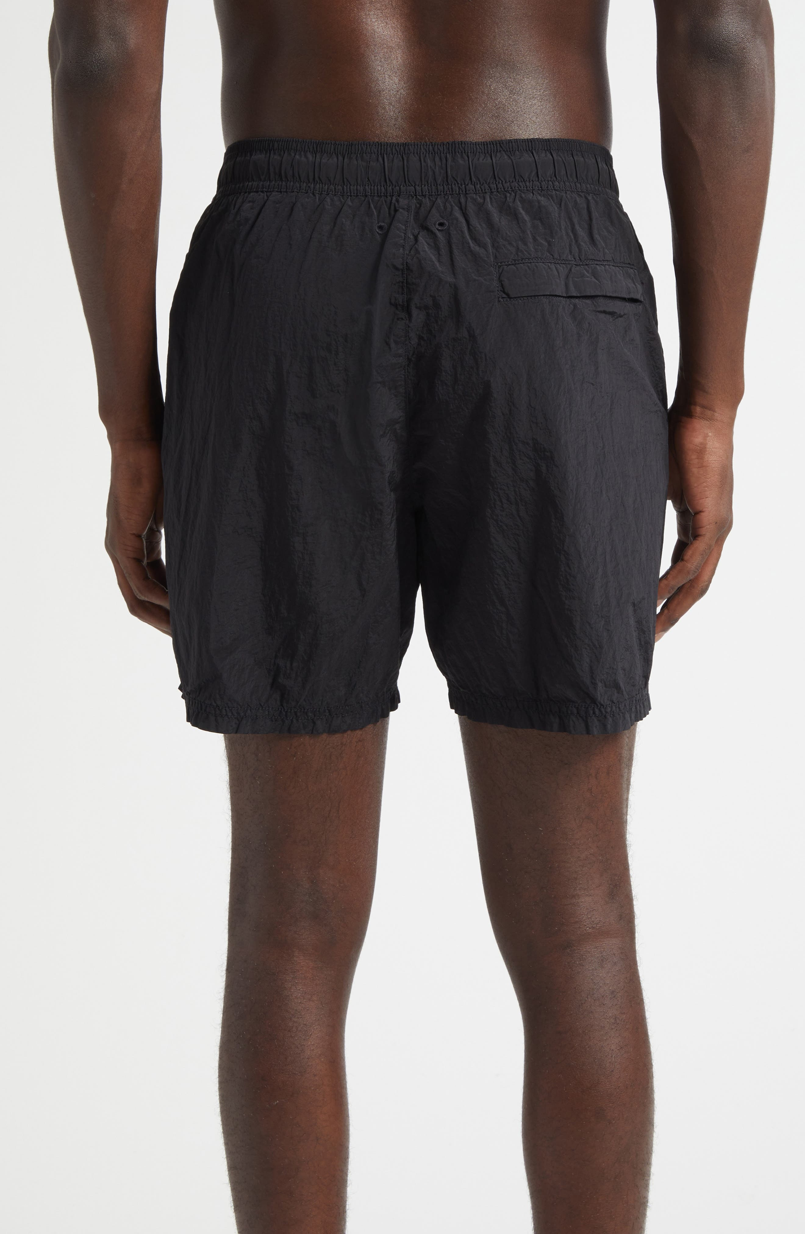 Stone Island Compass Logo Patch Nylon Swim Trunks in V0029 Black at Nordstrom - 3