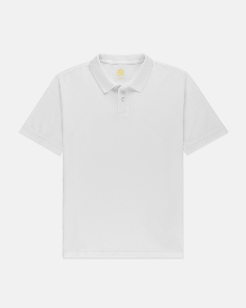 WHITE COTTON PIQUE POLO - CLASSIC FIT 1