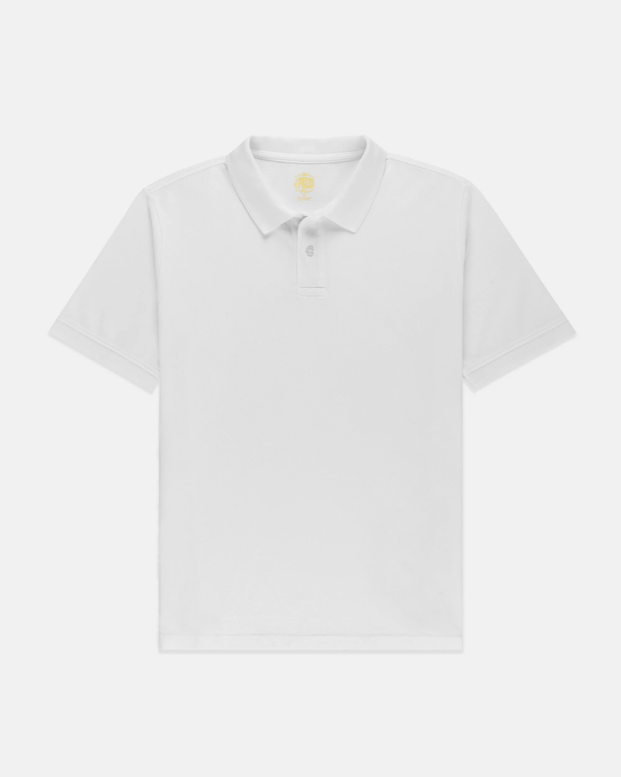 WHITE COTTON PIQUE POLO - CLASSIC FIT - 1