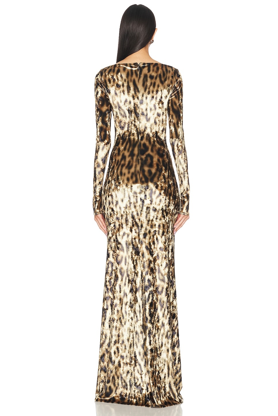 Velvet Leopard Boatneck Gown - 3