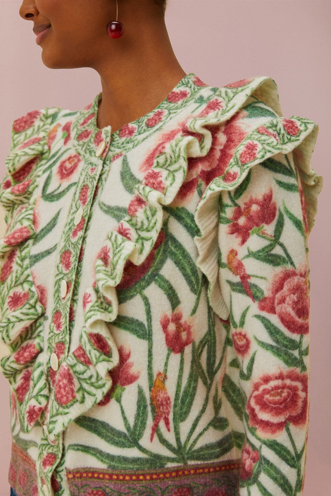 Cream Ainika Delicate Knit Cardigan - 2