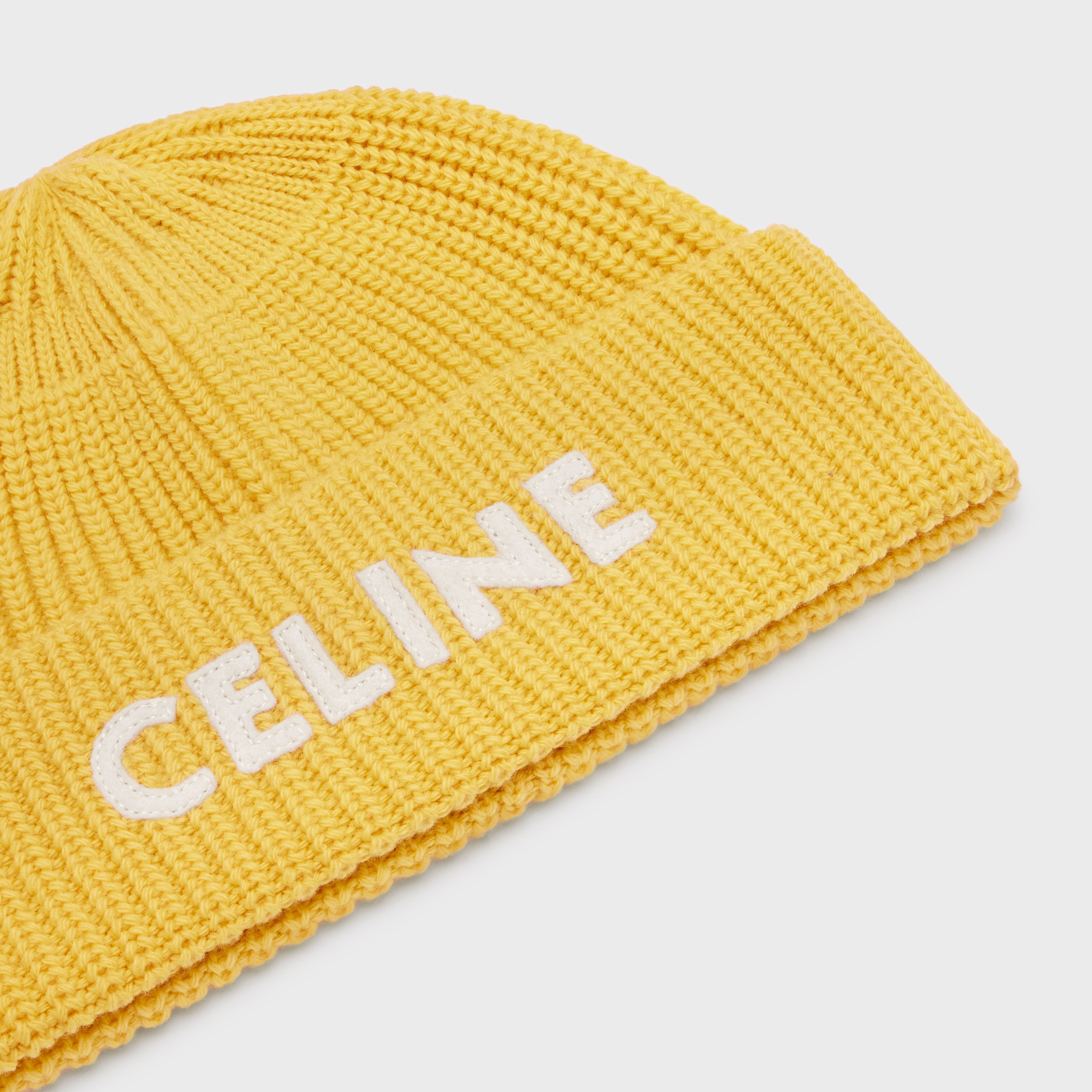 CELINE EMBROIDERED KNIT WOOL BEANIE - 2