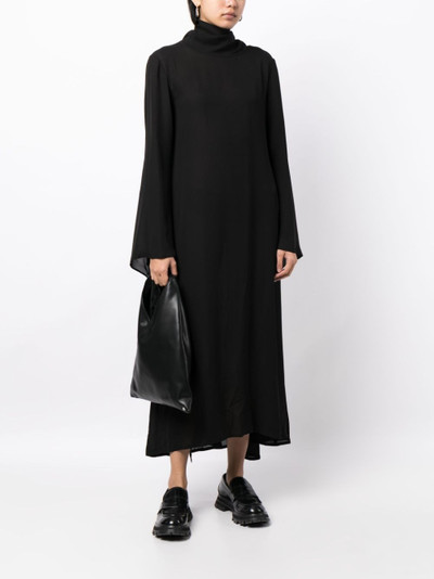 Yohji Yamamoto high-neck long-sleeve dress outlook