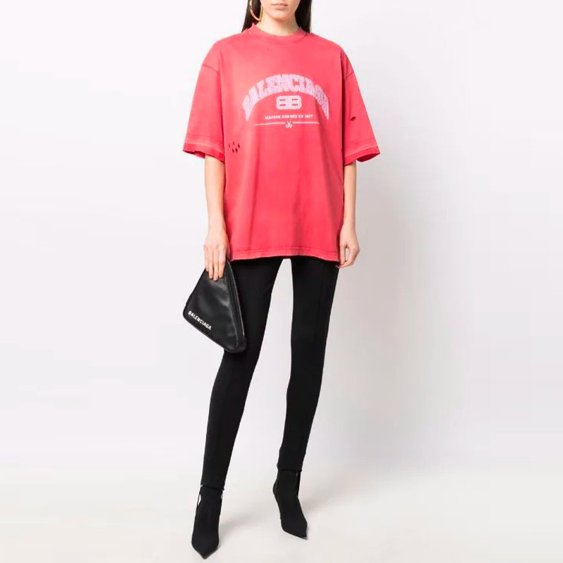 BALENCIAGA Balenciaga Maison Balenciaga T-Shirt Medium Fit 'Pink' 612966TLVJ16441 outlook