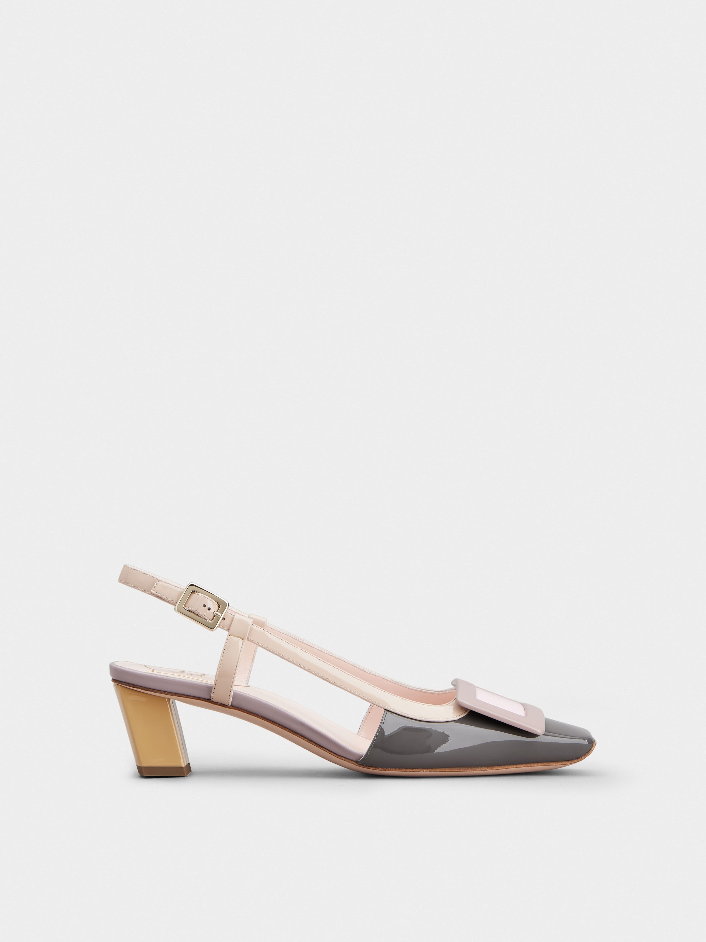 Belle Vivier Covered Buckle Slingback Pumps in Patent Leather - 1