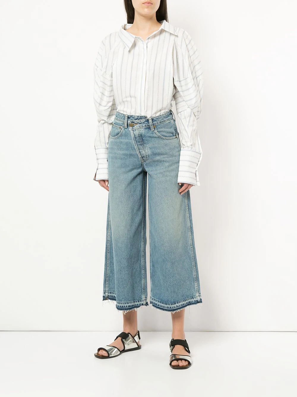 wide-leg cropped jeans - 2