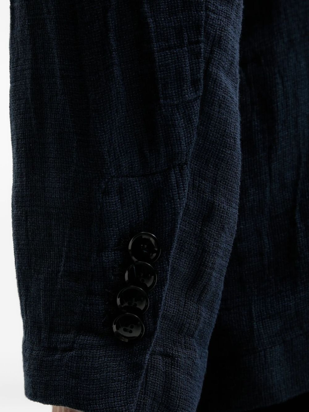 double-breasted linen blazer - 4