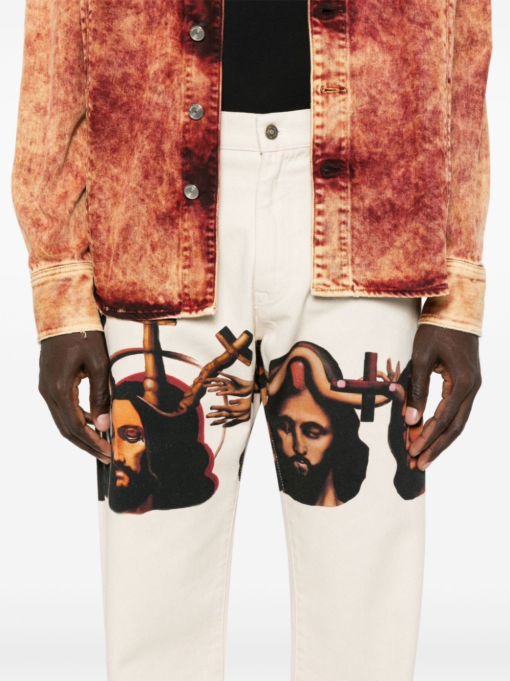 graphic-print baggy jeans - 5