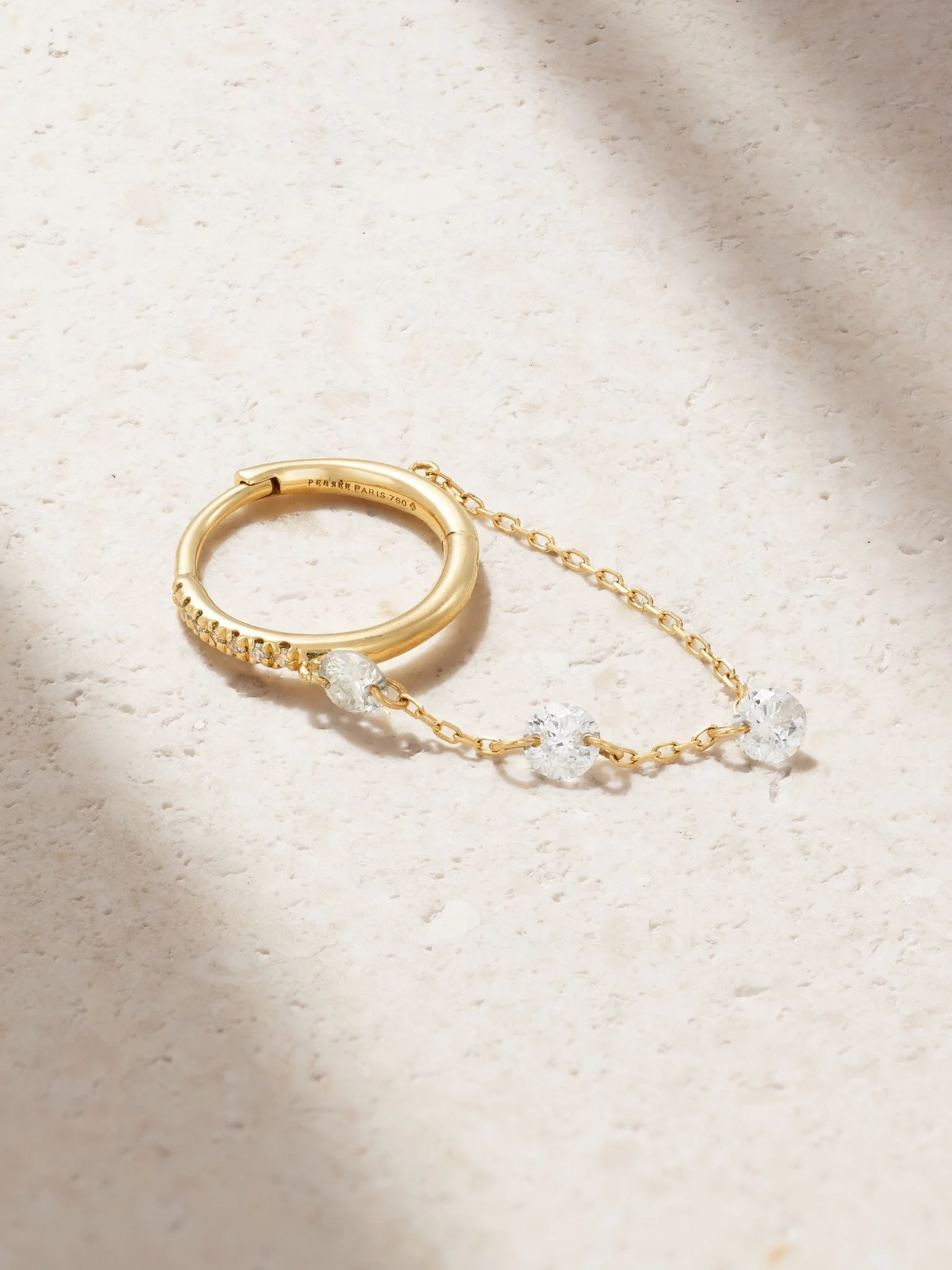 18-karat gold diamond single earring Gold - 1