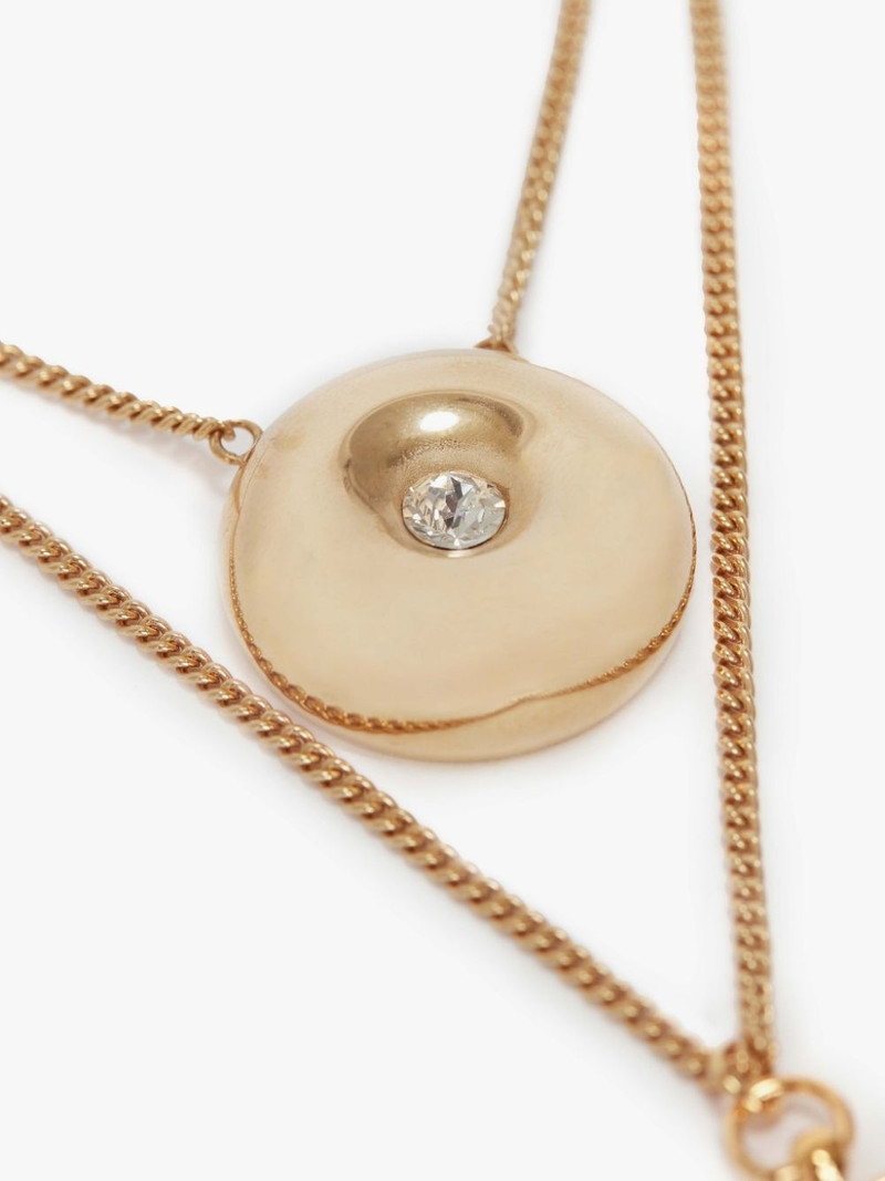 LAYERED NECKLACE WITH BUMPER-MOON CRYSTAL PENDANT 3