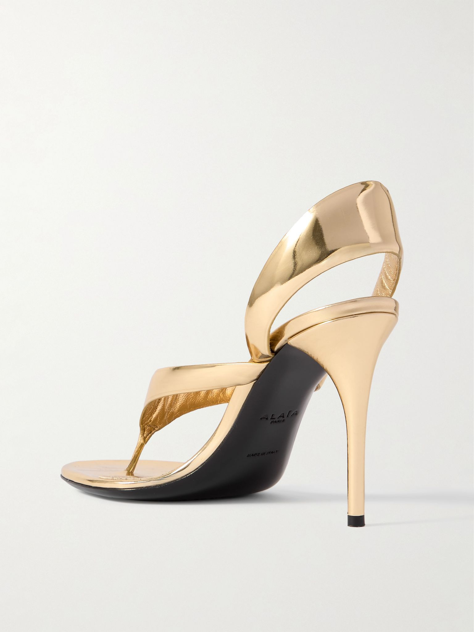 Tong 90 mirrored-leather sandals Gold - 3