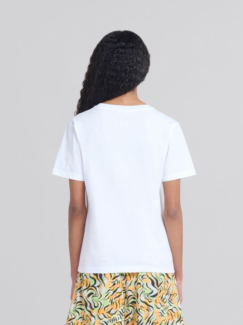 WHITE ORGANIC JERSEY REGULAR-FIT T-SHIRT WITH PRINT - 3