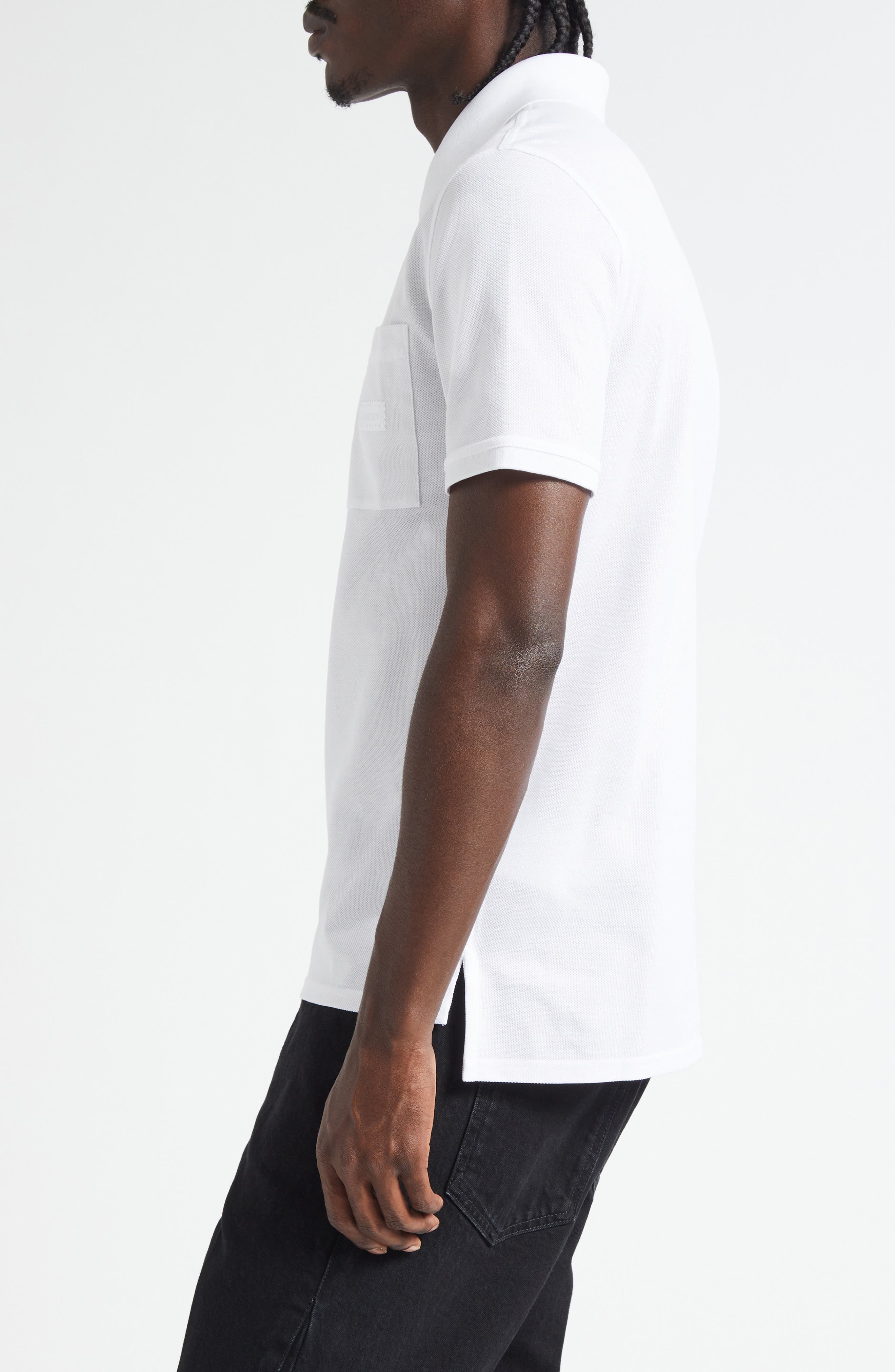 Givenchy Logo Patch Regular Fit Cotton Piqué Polo in White at Nordstrom - 3