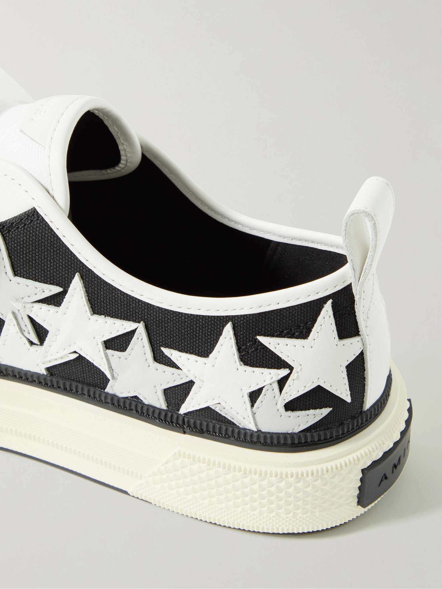 Appliquéd Leather and Canvas Sneakers - 6