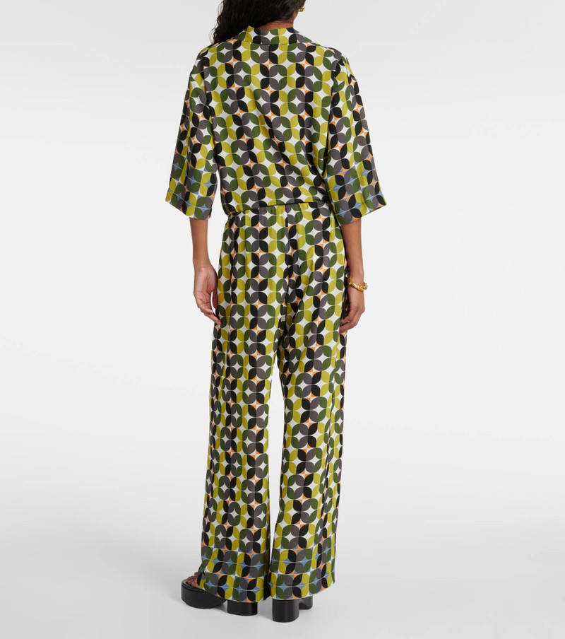 Printed high-rise crêpe wide-leg pants 3