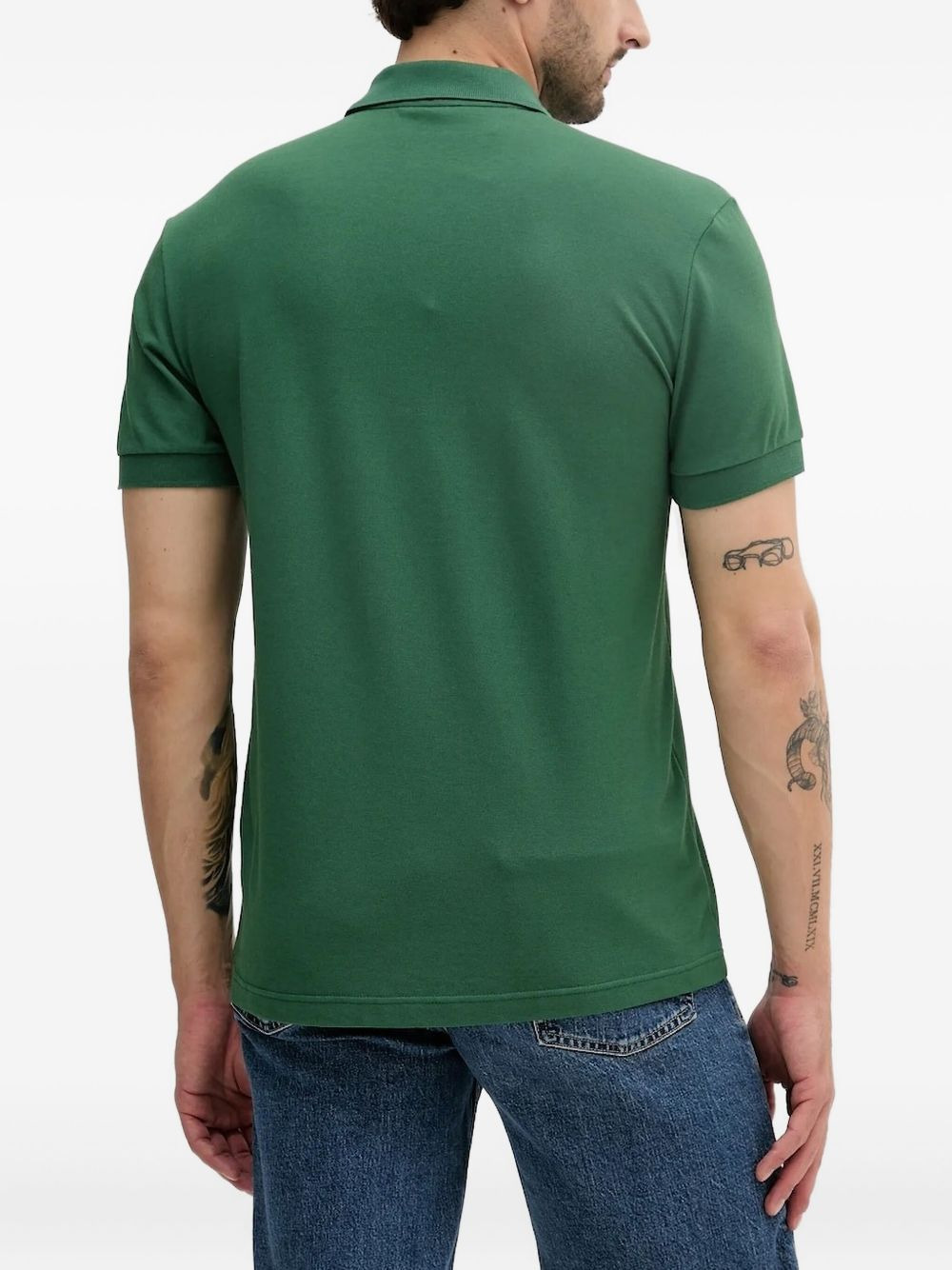 crocodile-patch short-sleeved polo shirt - 2