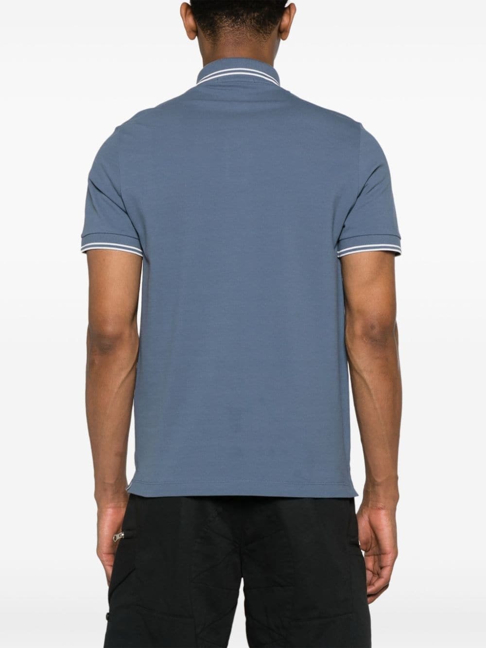 Compass-motif cotton polo shirt - 4