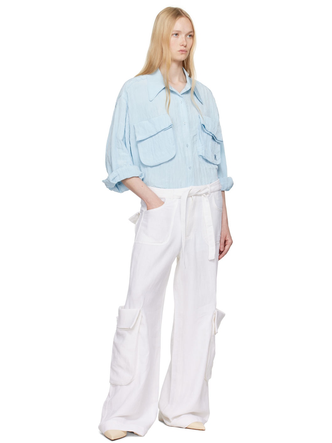 Blue Crinkled Pocket Shirt - 5