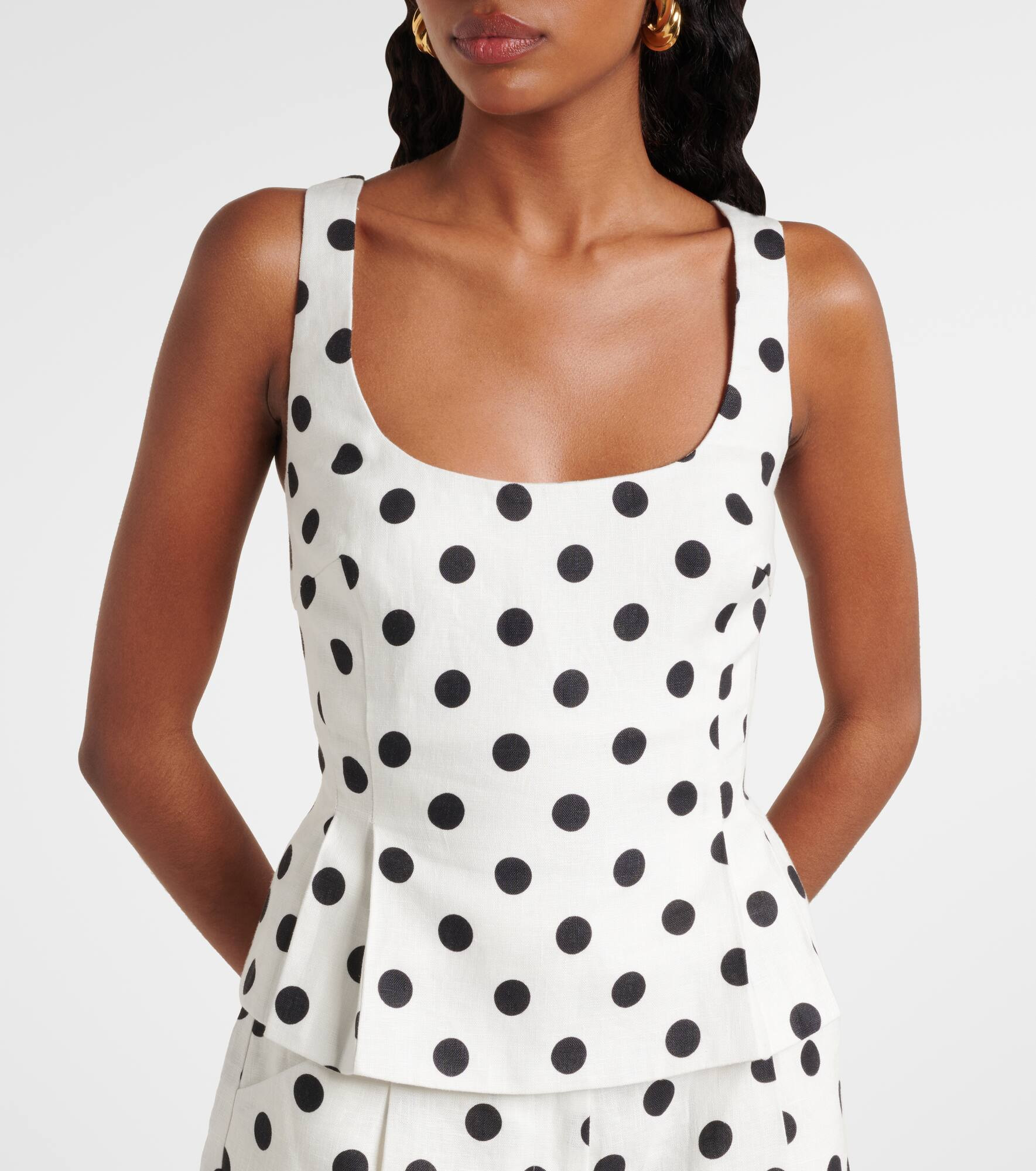 Rosalie polka-dot linen top - 4