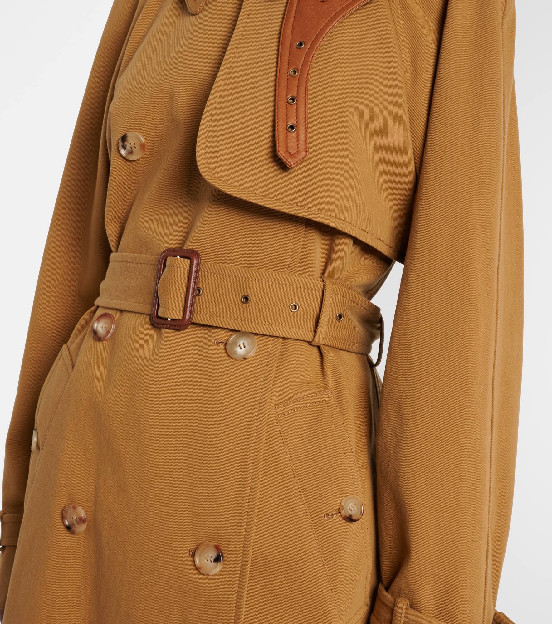 Cotton gabardine trench coat - 5