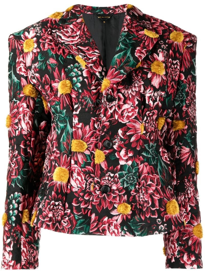 single-breasted floral blazer - 1