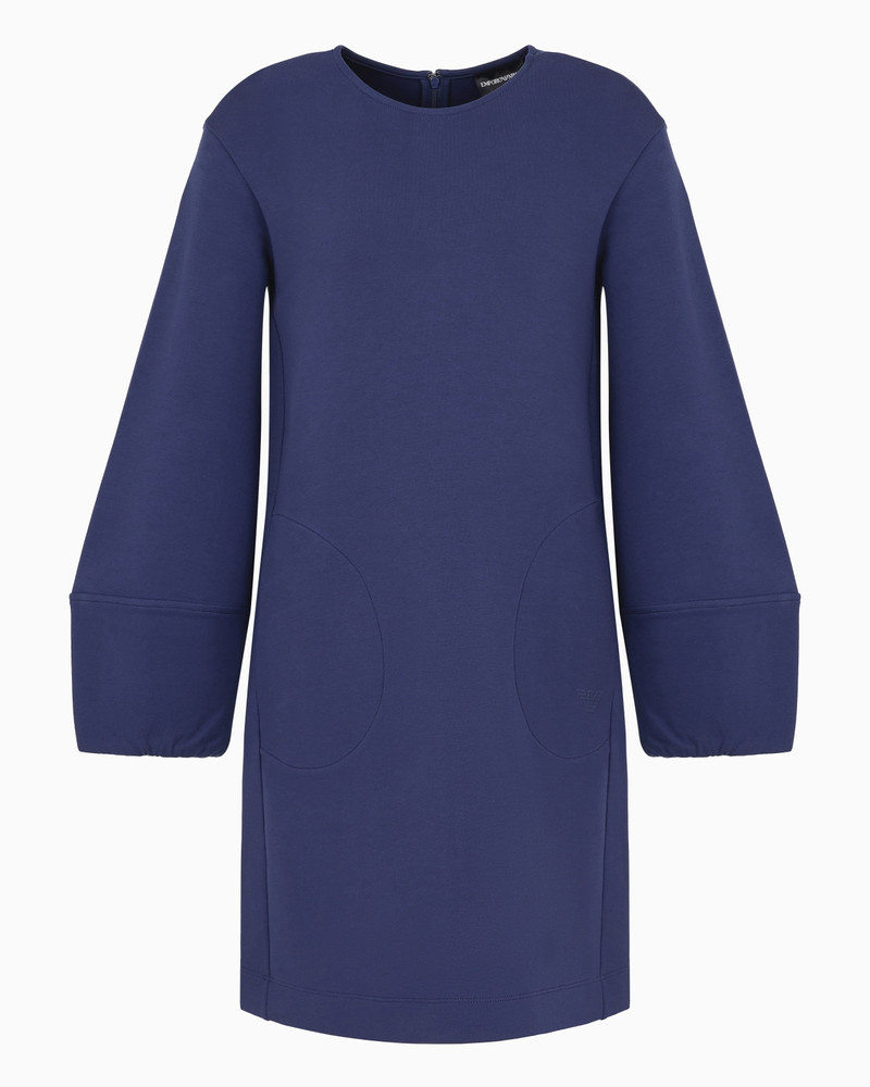 Double jersey dress with balloon sleeves 1