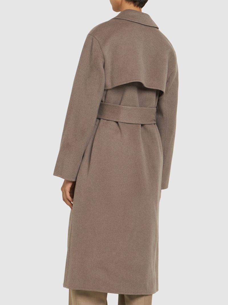 Belted wool & cashmere wrap trench coat - 4