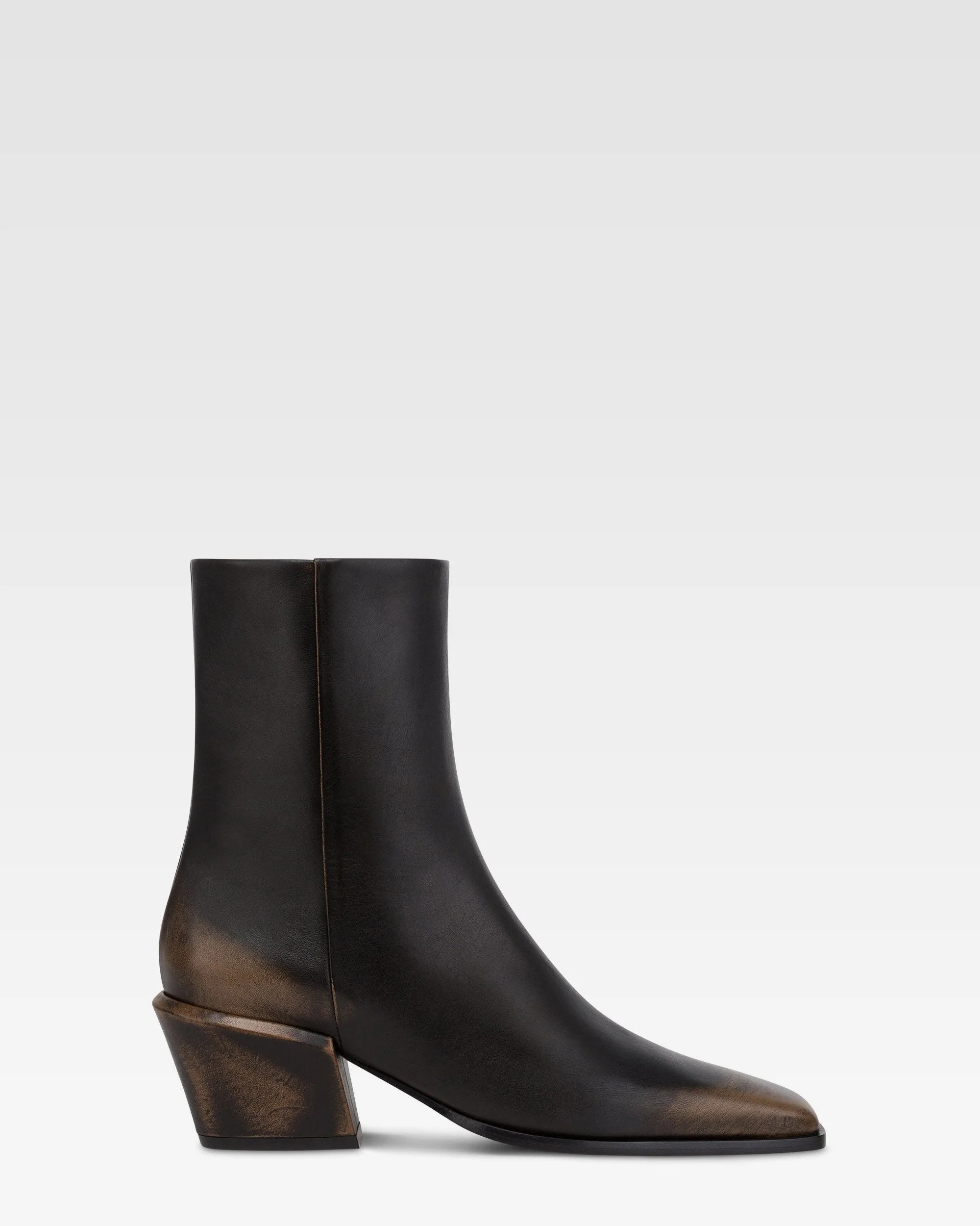 Brushed leather ankle boot - 1