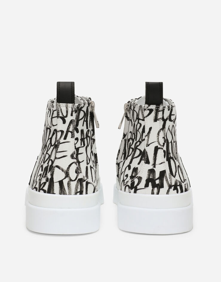 Canvas Portofino Light mid-top sneakers with DG logo print - 3