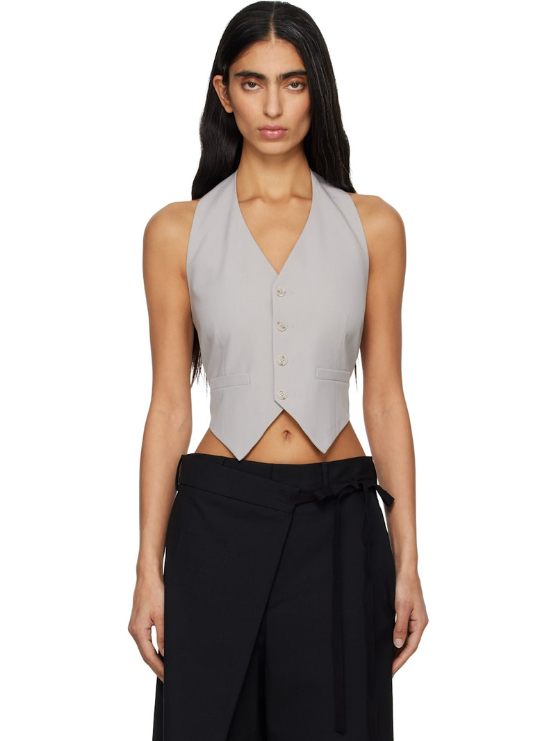 Gray Light Wool Blend Vest 1