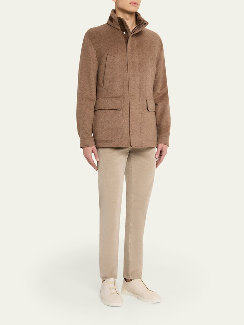 ZEGNA Men's Dark Gray Corduroy Straight-Leg Jeans outlook