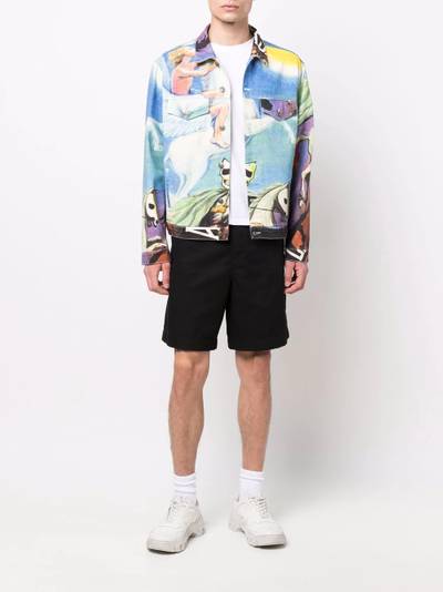 424 graphic-print denim jacket outlook