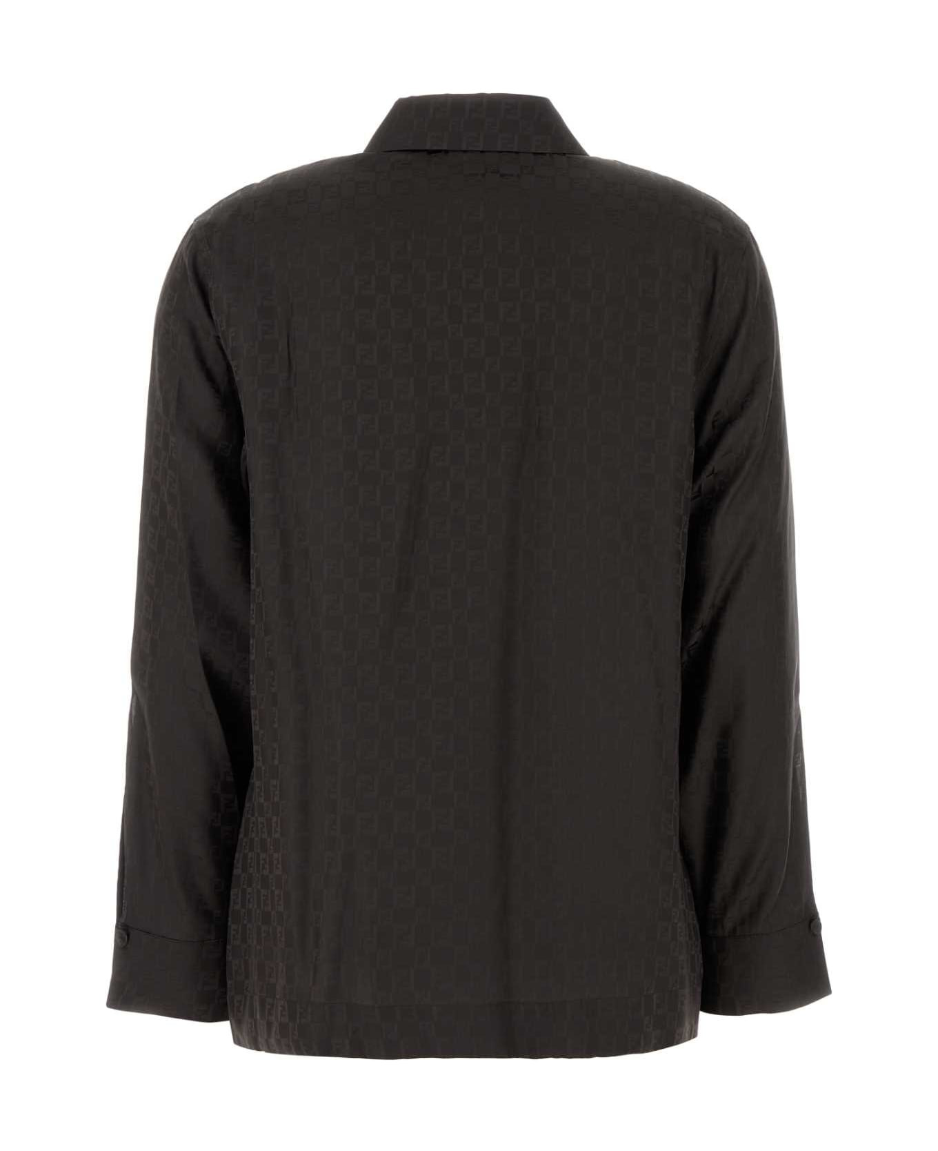 Brown Jacquard Shirt - 2