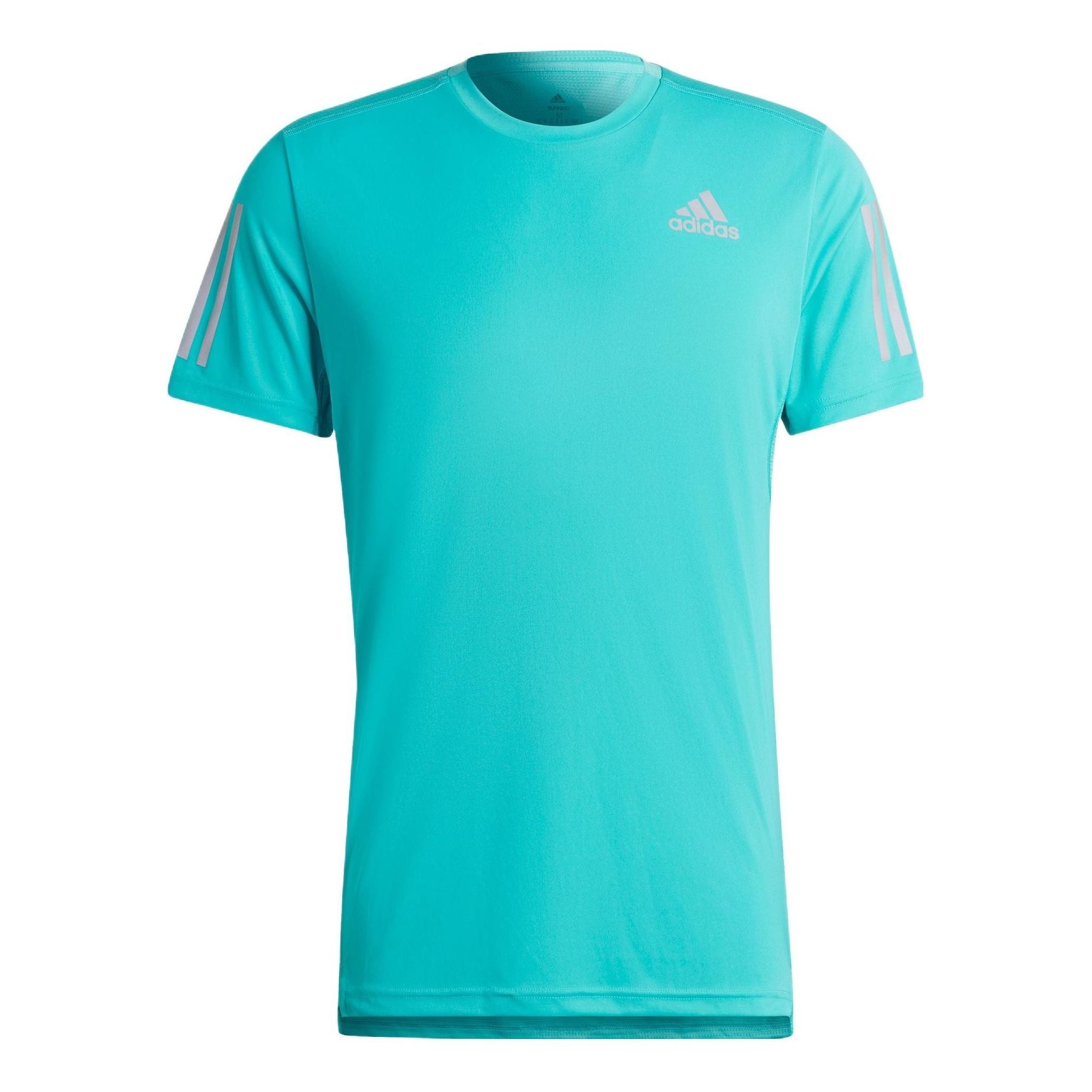 Men's adidas Solid Color Logo Round Neck Pullover Sports Short Sleeve Light Blue T-Shirt HB7435 - 1