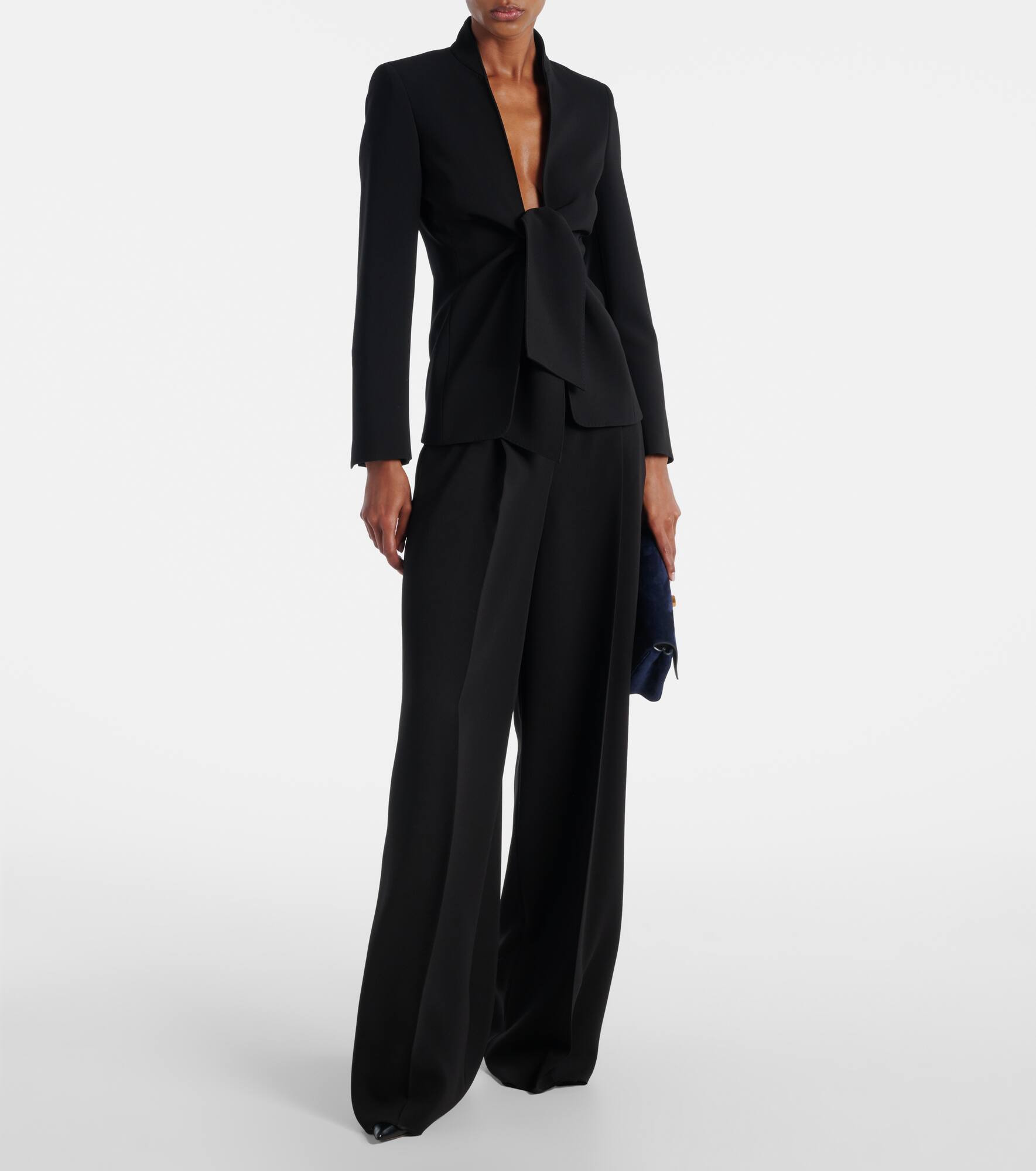Laccato high-rise cady wide-leg pants - 2