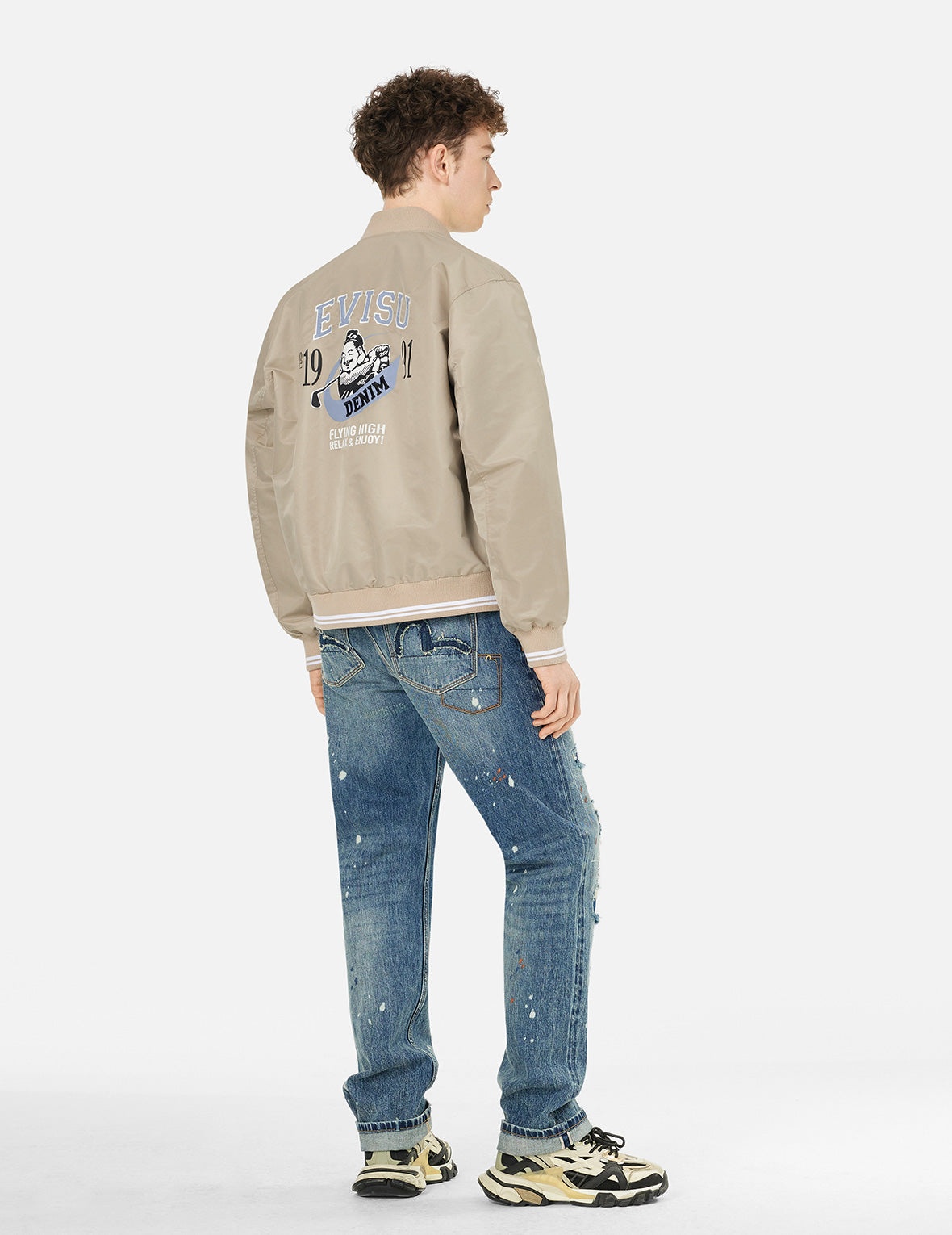 Golf Godhead Print Relax Fit Bomber Jacket - 3