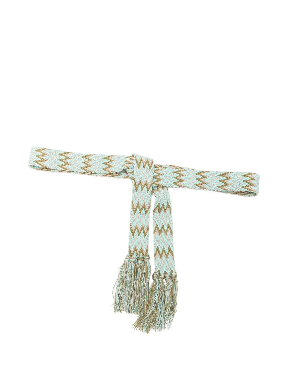 zigzag-knit tassel-detail belt - 1