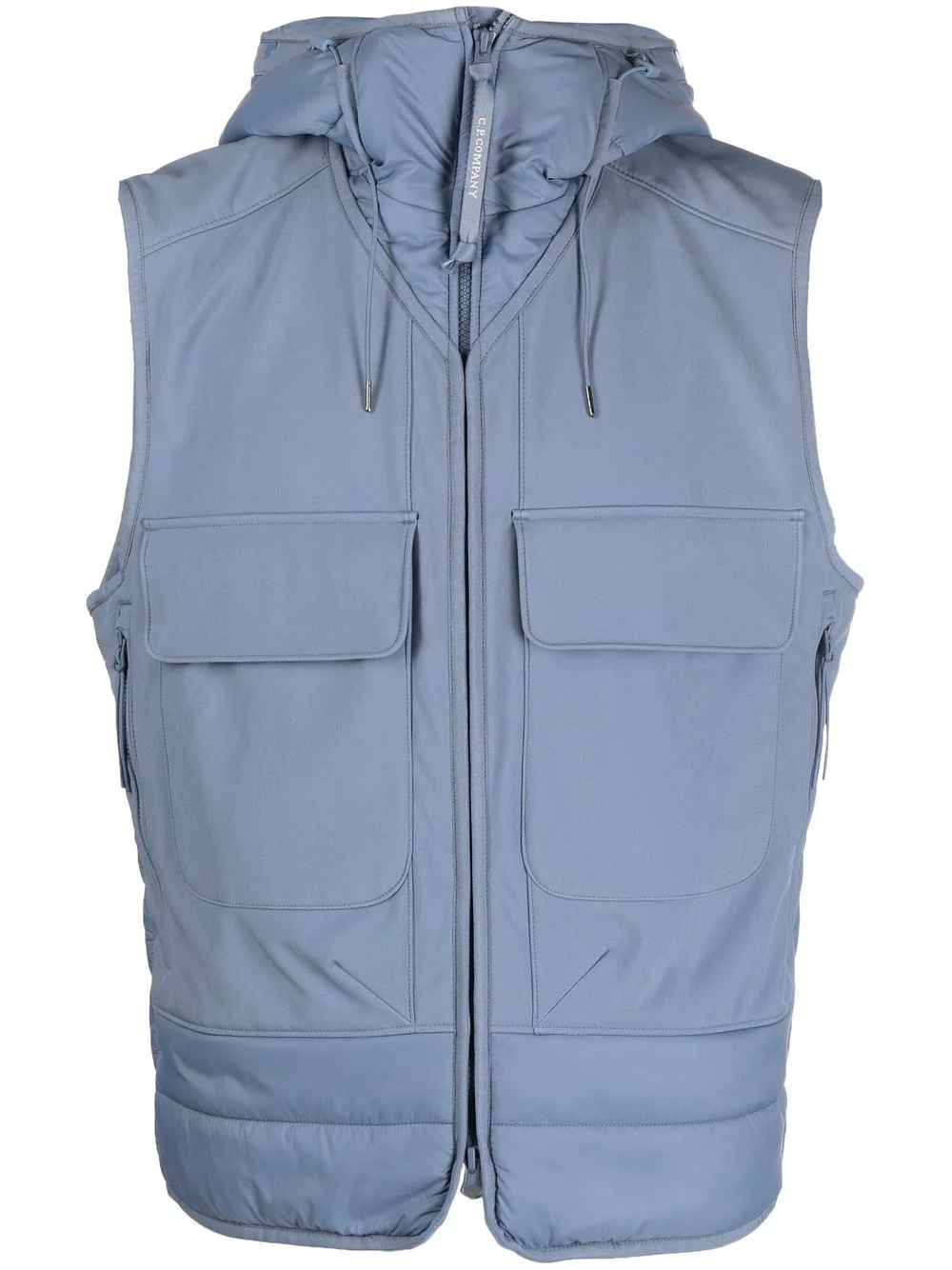 zip-up hooded gilet - 1