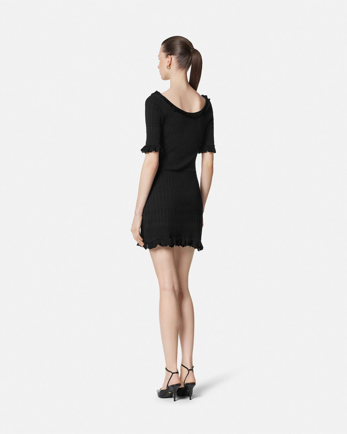 Safety Pin Knit Flared Mini Dress - 5