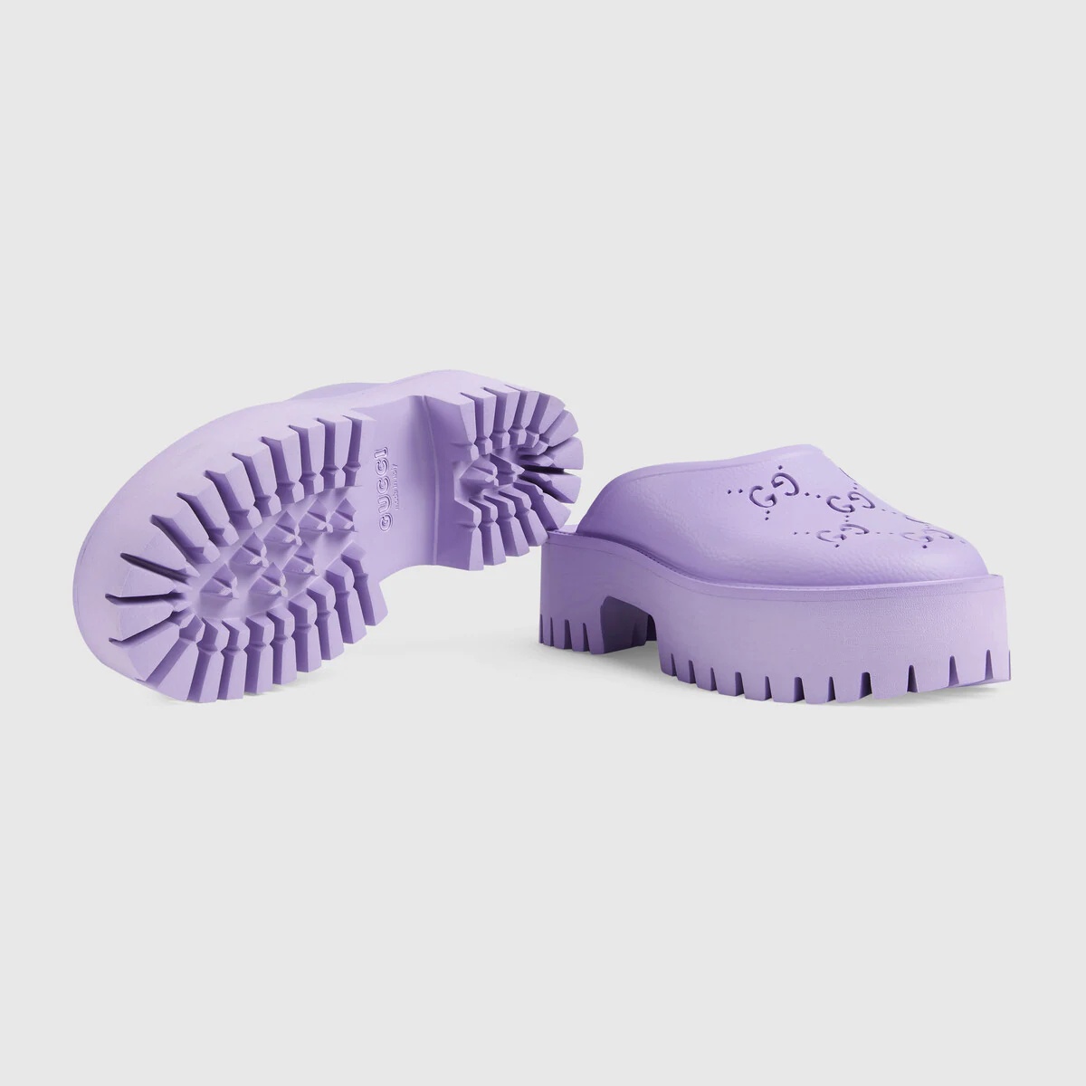 Women's platform perforated G sandal - 5