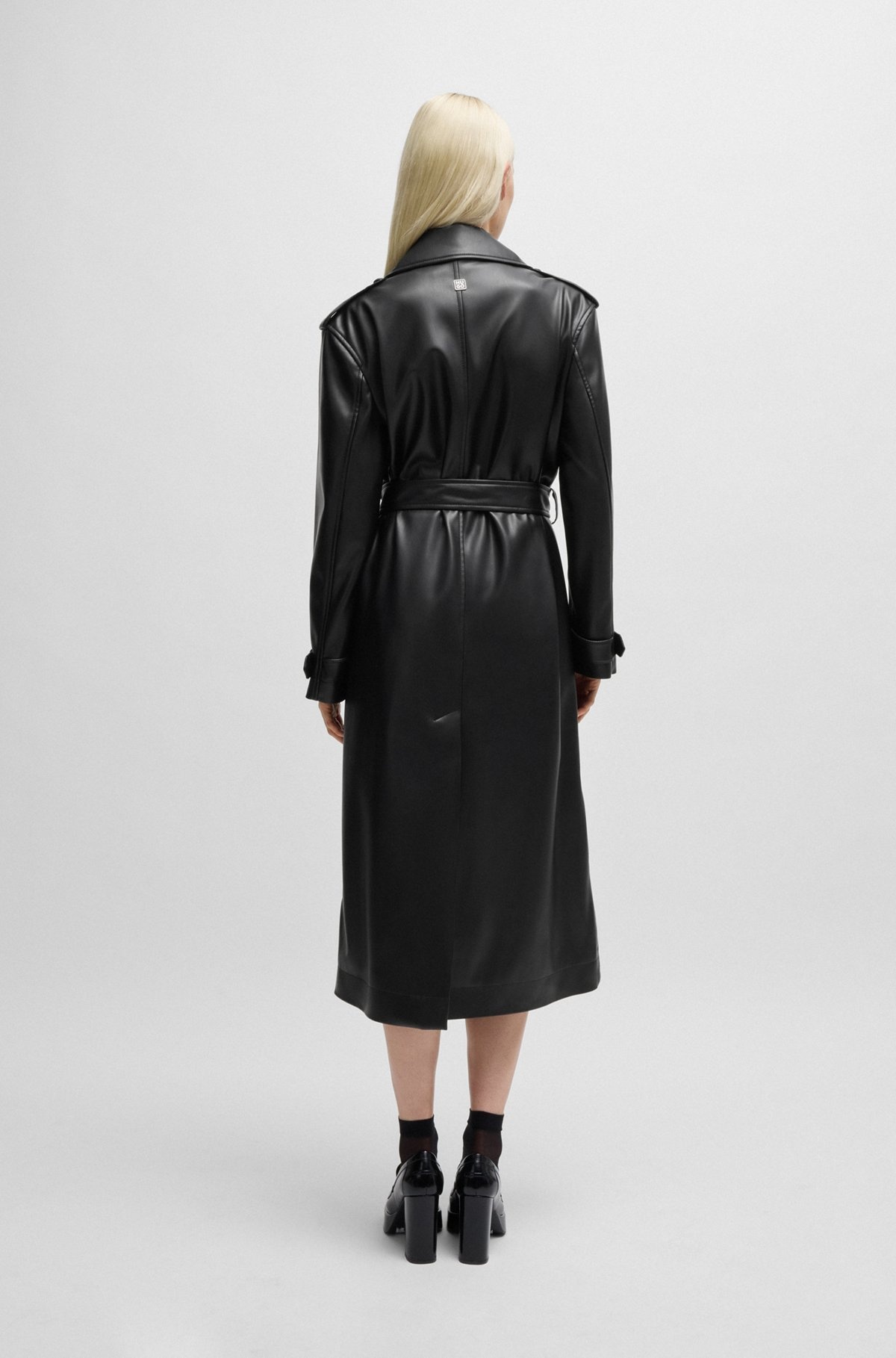 OVERSIZE-FIT TRENCH COAT IN FAUX LEATHER - 6