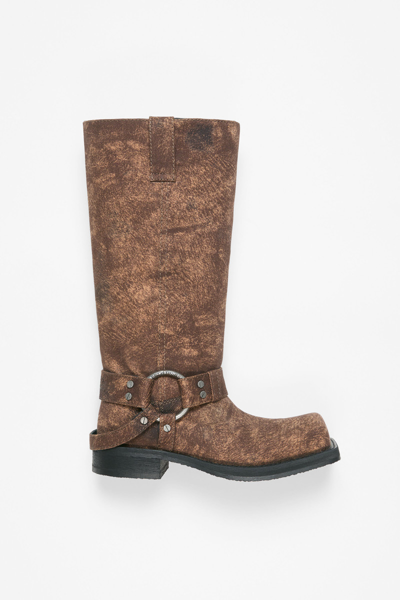 Denim buckle boots - Rust brown - 1
