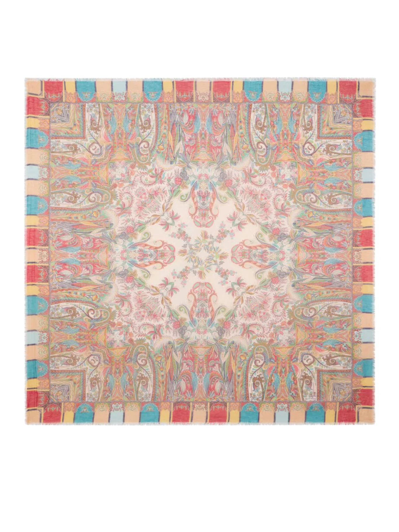 MODAL BLEND SCARF WITH PAISLEY FOLIAGE PATTERN - 1
