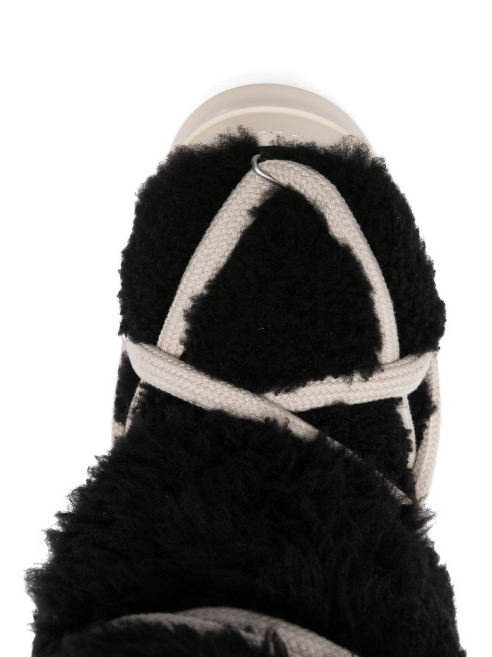 lace-up shearling boots - 4
