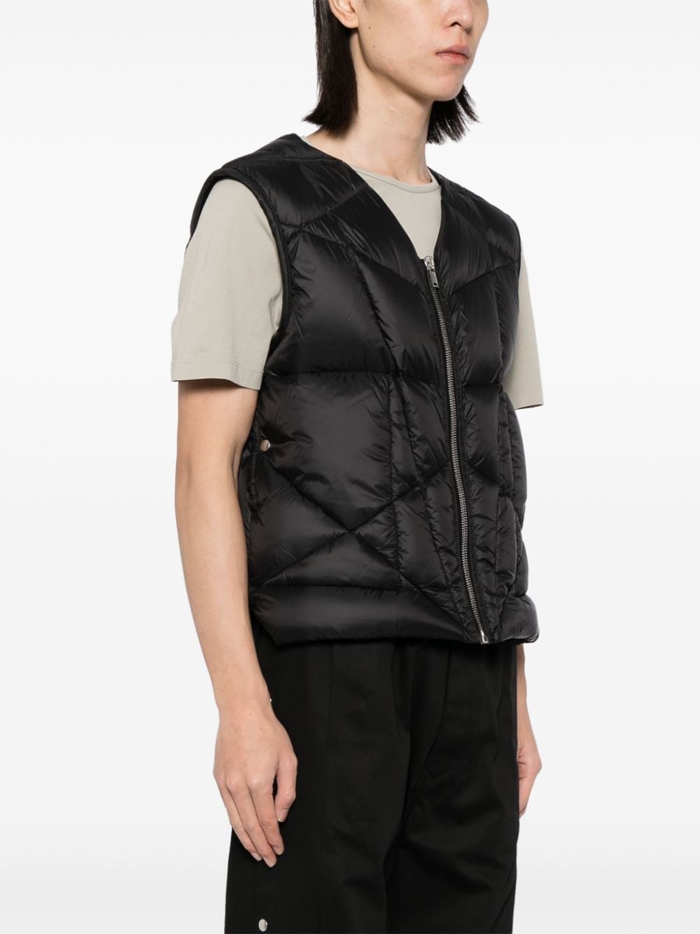 padded zip-up gilet - 3