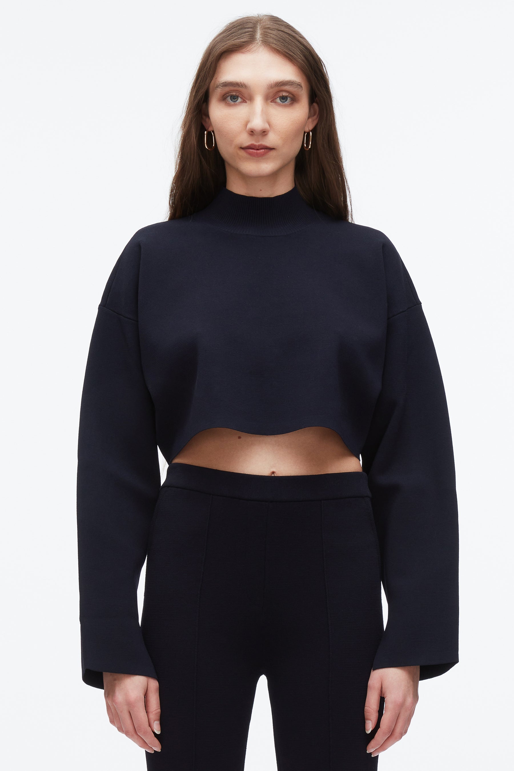 Compact Rib Cropped Turtle Neck - 3