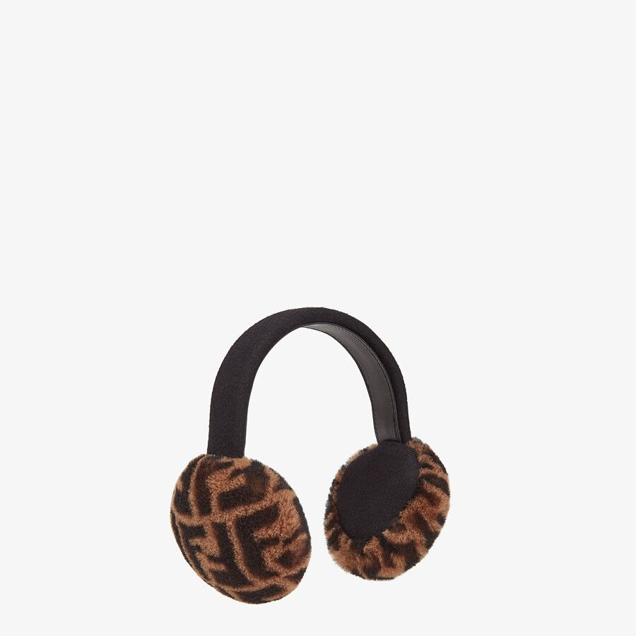 Brown shearling earmuffs - 2