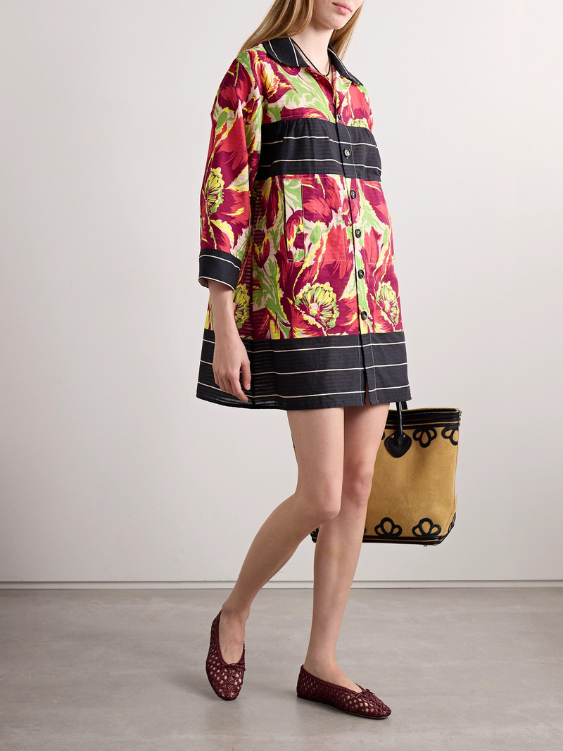 BODE Printed Cotton-jacquard Mini Shirt Dress outlook